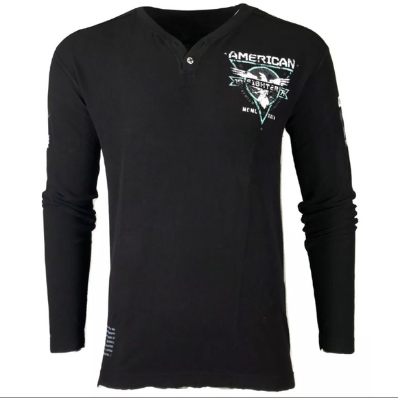 AMERICAN FIGHTER Mens T-Shirt ABRAHAM L/S HENELY - Picture 4 of 8